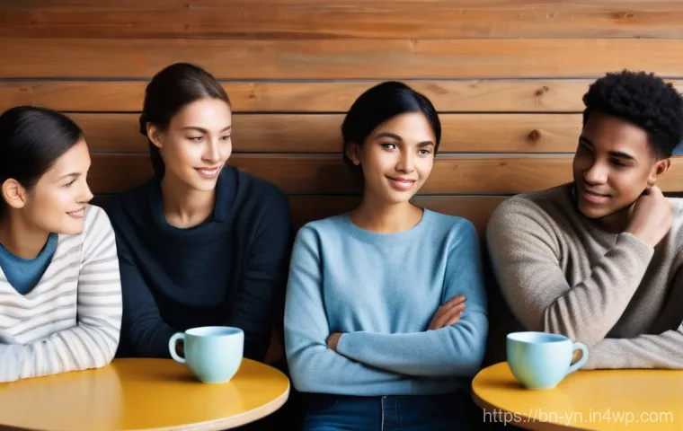 상대방의 감정 표현을 이해하는 방법 - **Prompt: Understanding Non-Verbal Cues in a Social Setting**
"A diverse group of individuals (a...